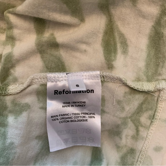 Reformation Tie Dye Green Long Sleeve Tee - Size S - Picture 3 of 4